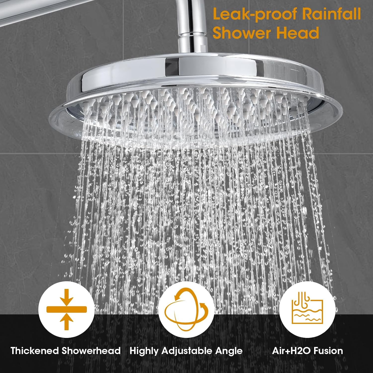 Chrome Rain Shower Heads with Handheld Spray Combo, Rain Shower System with Balance Pressure Valve, 9 inch Bathroom Luxury Rain Fall Shower Head with Antique Handshower Wall Mount, (B2312-CP)