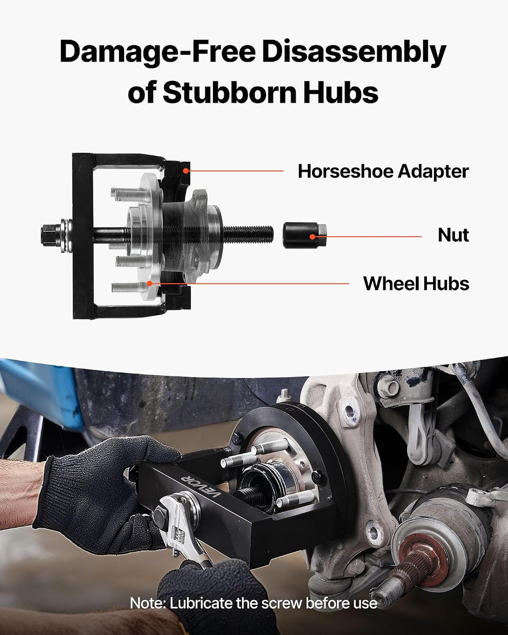VEVOR Master Wheel Hub & Bearing Remover & Installer Kit, Fits Most Front-Wheel Drive Vehicles, Front Wheel Bearing Removal Tool, Wheel Bearing Installer Kit, Easy Bearing Swaps with No Press Required
