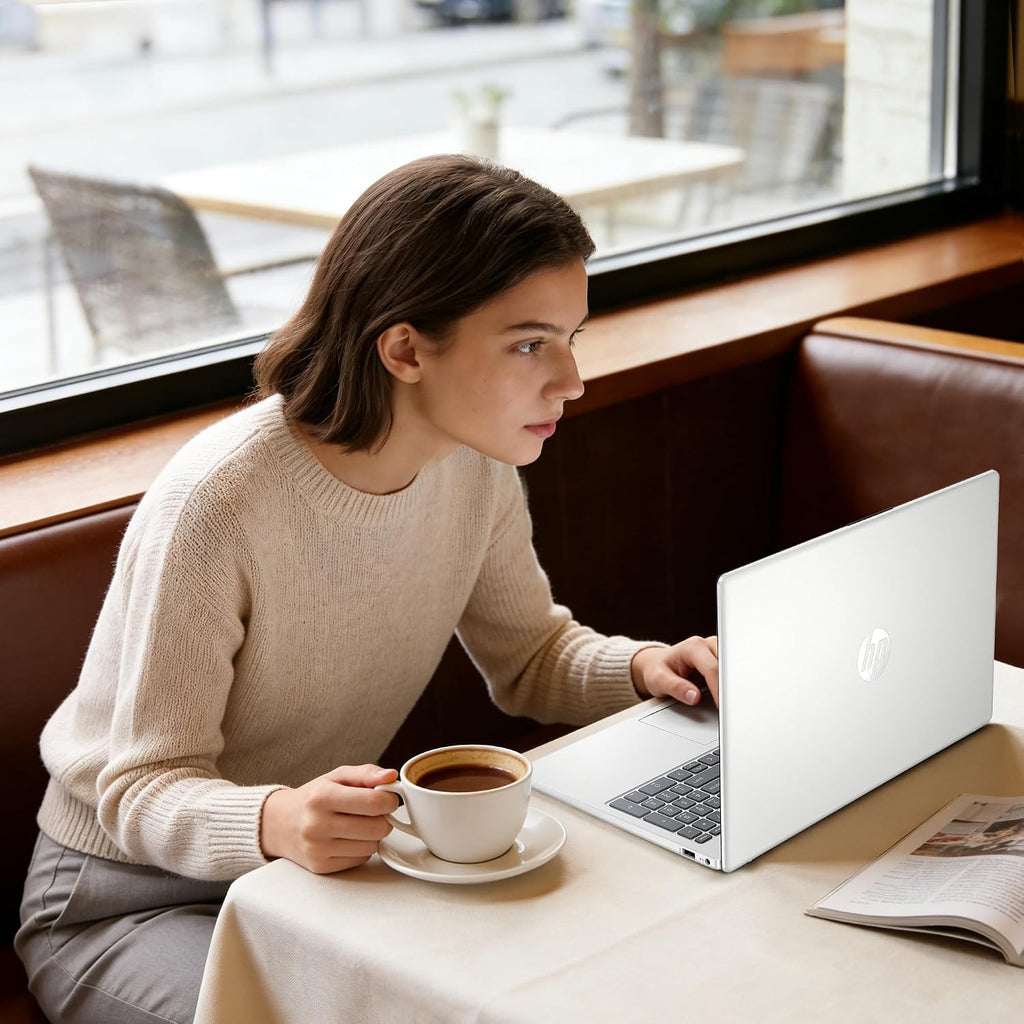 HP 2025 17 Laptop, 17.3' FHD Display, AMD Ryzen 5 Processor (Beats i7-1165G7), 32GB RAM, 1TB SSD, HDMI, Webcam, Wi-Fi 6, Windows 11 Pro, Silver with Docking Station