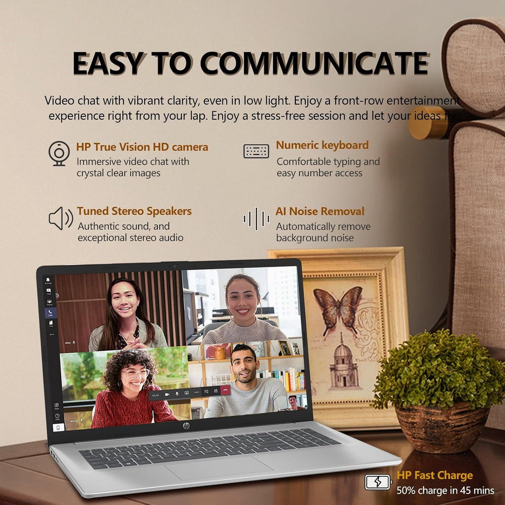 HP 17 Inch Touchscreen Laptop PC, 17.3' HD+ Touch Screen Business Laptop Computer, AMD Ryzen 5 (6-Core) | Windows 11 Pro | 10-Key Number Pad | Wi-Fi 6 | 16GB RAM 1TB SSD