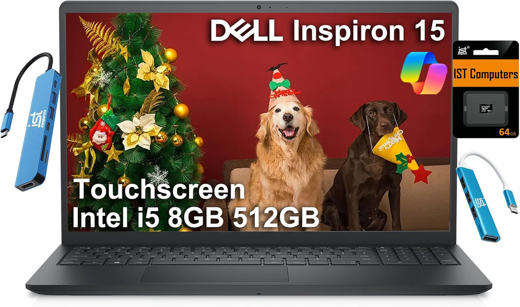 Dell Inspiron 15 Touchscreen Laptop (15.6' FHD LED, Intel Core i5-1334U (>i7-1255U), 8GB RAM, 512GB SSD) Business & Home, Fast Charge, Inspiron 3000 3530, IST HUB &SD Card, Win 11 Home in S w/Copilot