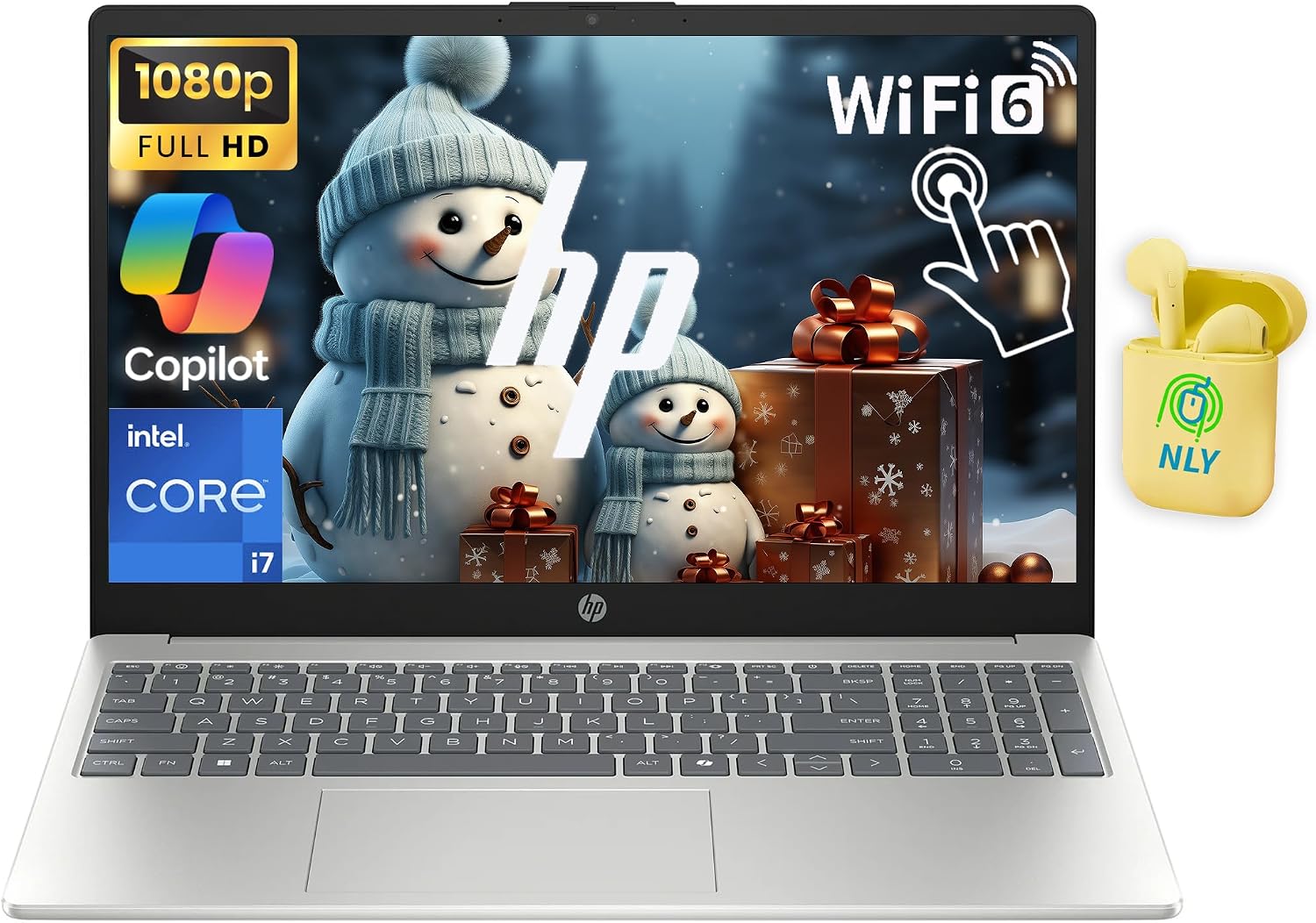 HP Touchscreen 15.6' FHD IPS Business Laptop Computer, Intel Core i7-1355U (10-Core) Processor, 40GB RAM 2TB SSD, Windows 11 Laptop, Intel Iris Xe Graphics, HDMI, NLY Earphones, Natural Silver