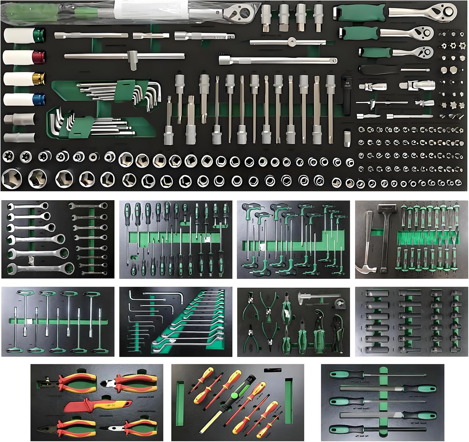 Professional Mechanic Auto Repair Tool Set, 348 Pieces Socket Set with Ratchets, Wrenches, Screwdrivers and Pliers, Metric Tools set,Manual Power Source(348 Pieces)