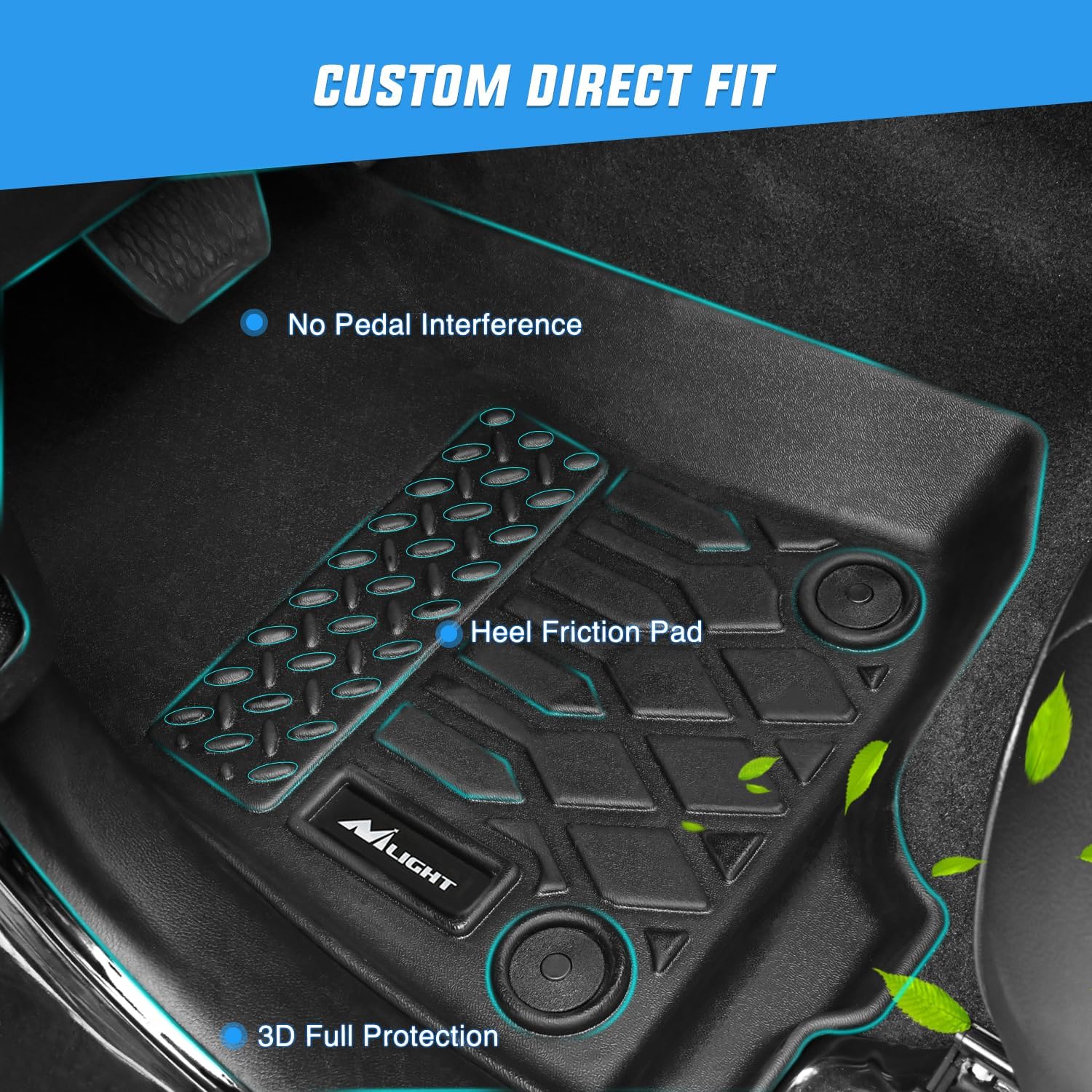 Nilight TPE Floor Mats for Jeep Grand Cherokee L 7-Passenger 2021 2022 2023 2024 2025 2026,All Weather Custom Fit Heavy Duty Floor Liners