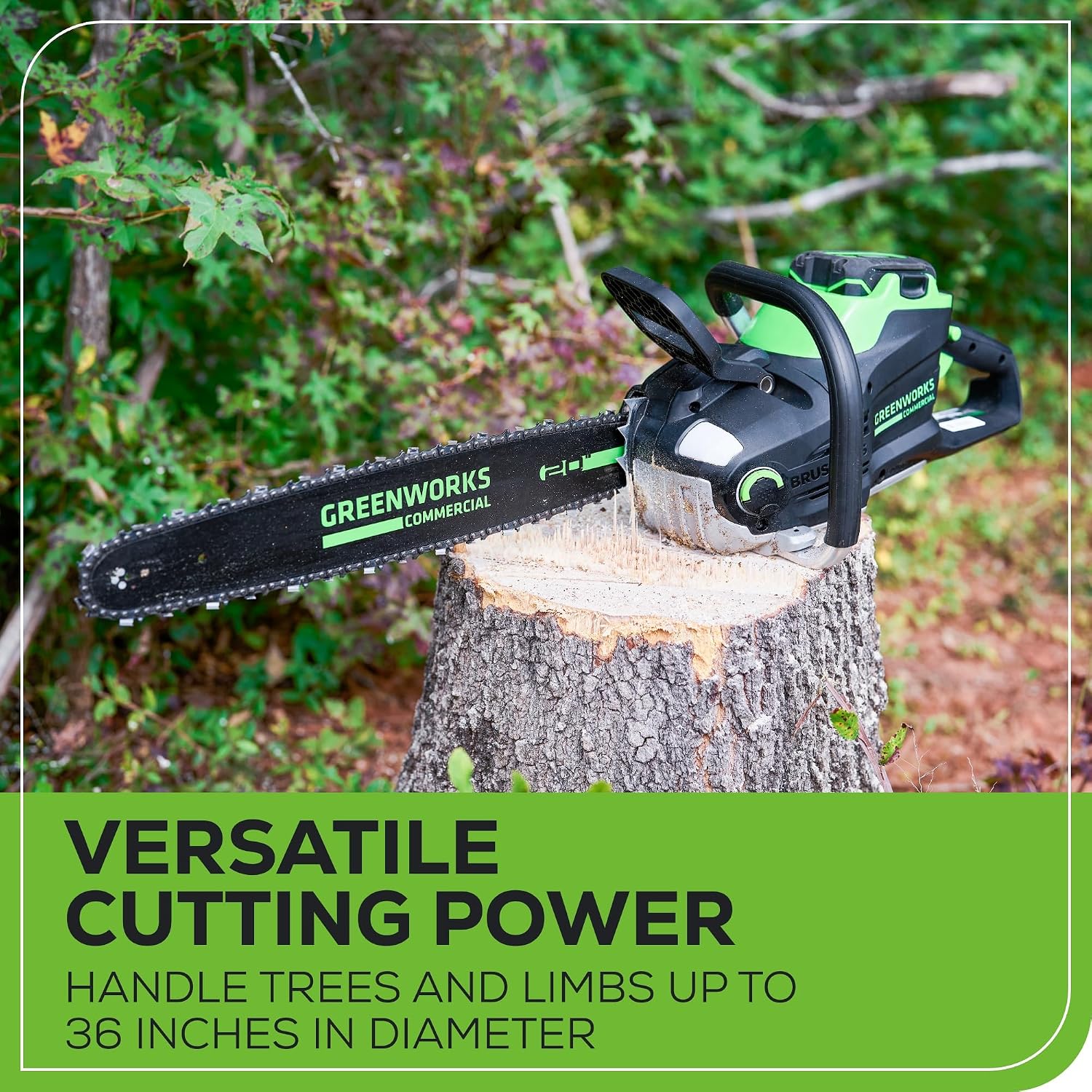 Greenworks 82V 20' Brushless (3.4 kW) Cordless Chainsaw (205 Cuts Per Charge), 4.0Ah Battery and Dual Port Rapid Charger (Great For Landscapers and Professionals)