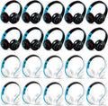 Bluetooth Headphones, Chat- Comfortable Over Ear Stereo Headphsets with Mic, Soft Earmuffs/Foldable/SD/TF, 20H Playtime, Great for Music/OFC/Tour/Gym/Game (20pcs Blue Colors)