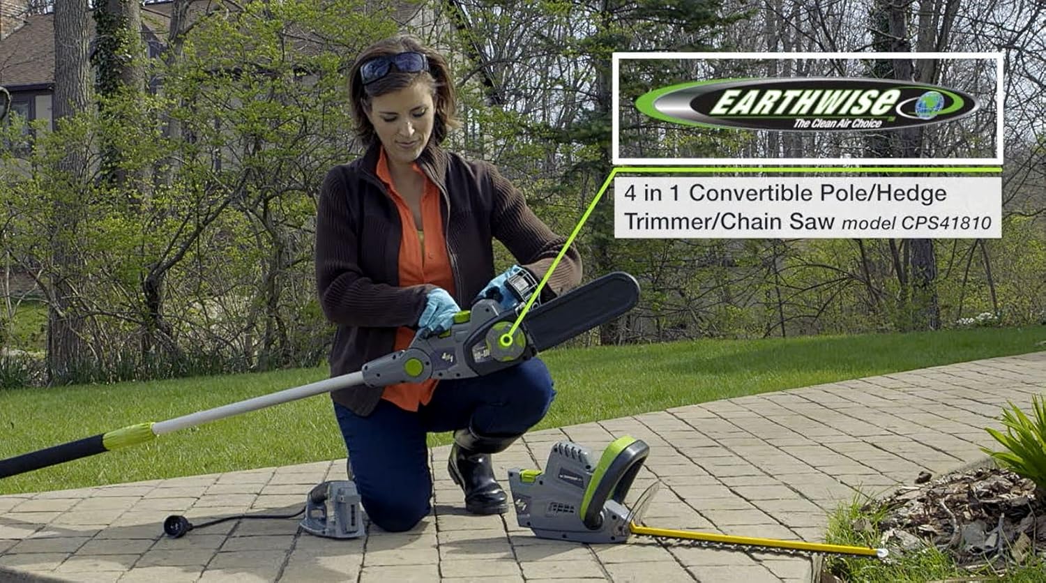 Earthwise 2-in-1 Convertible Pole Hedge Trimmer