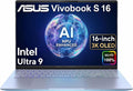 ASUS Vivobook S 16 AI PC Laptop, 16' 3K OLED, 32GB DDR5 RAM, Intel 16-Core Ultra 9 285H (> i9-13900H) for Photographer, Designers, FHD IR Webcam, IST Computer Customized 512GB/1TB/2TB SSD, Win 11 Home