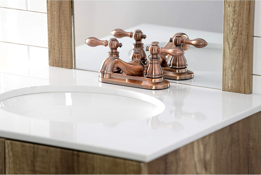 Kingston Brass KB606ACL American Classic 4' Centerset Bathroom Faucet, Antique Copper
