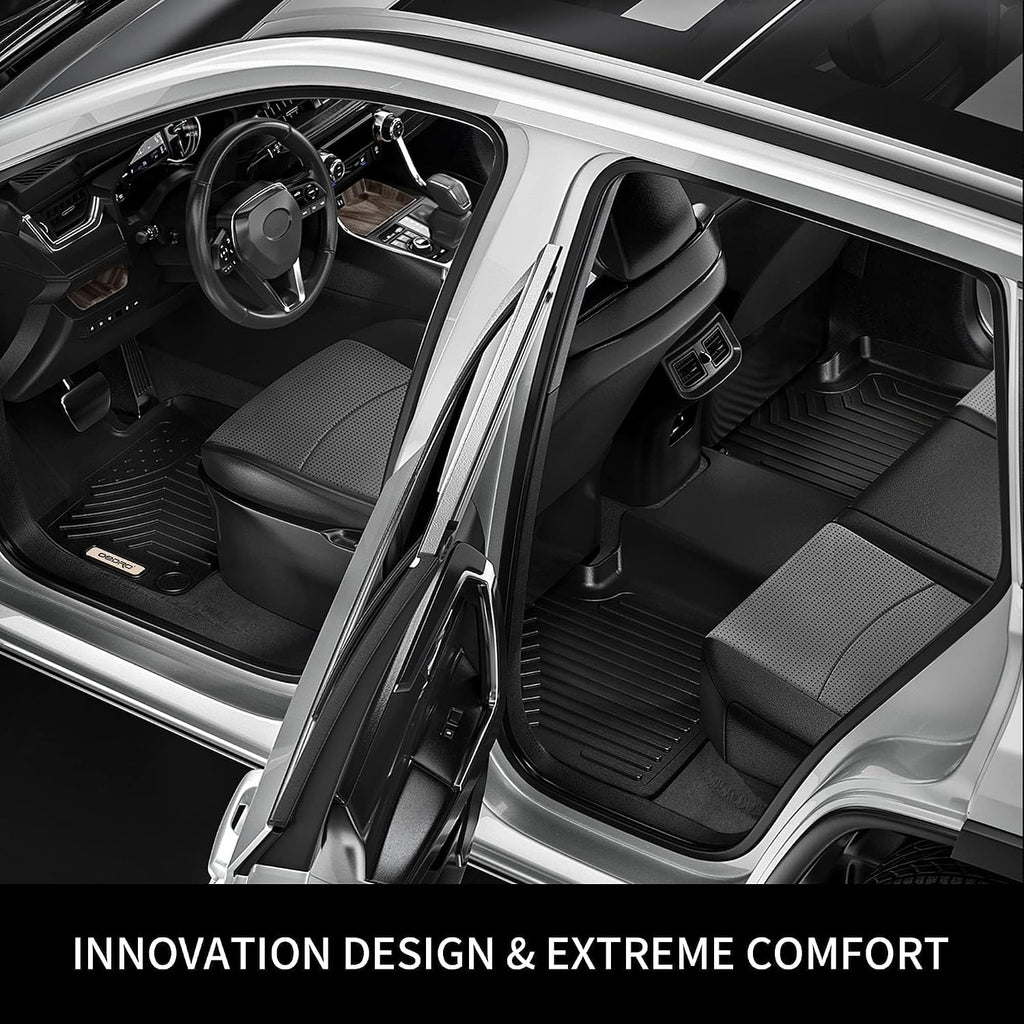 OEDRO Floor Mats Fit for 2019-2025 Honda Passport, TPE All-Weather Custom Fit Passport Floor Liners Fits 1st, 2nd Row Passport Accessories, Black