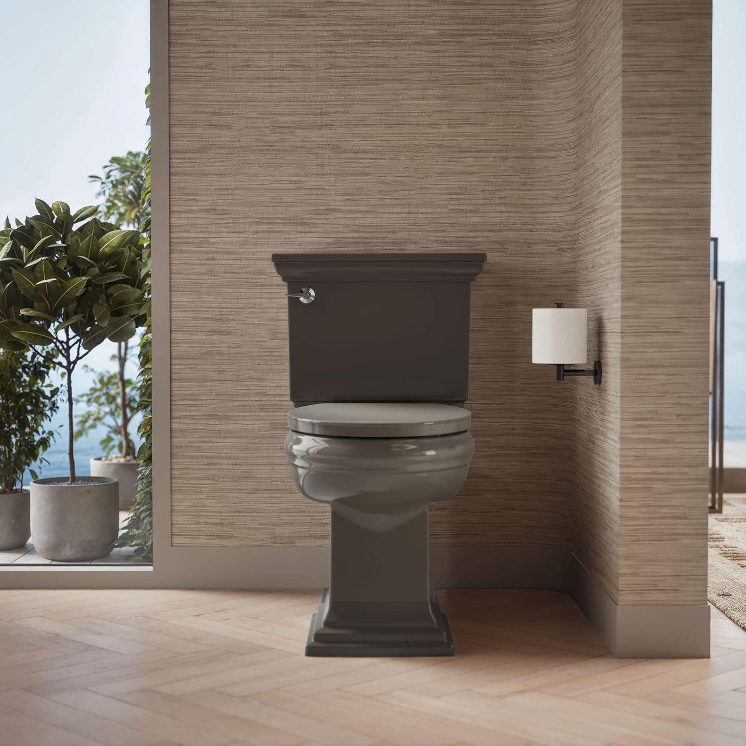 Kohler K-26801-58 Impro ReadyLatch Quiet Close Elongated Toilet Seat, Thunder Grey