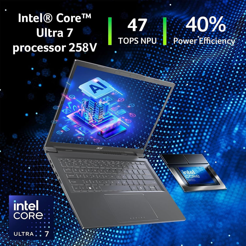 acer Aspire 14' AI Copilot+ PC WUXGA Touchscreen Laptop, Intel 8-Core Ultra 7 258V(>Ultra 9 185H), Intel ARC 140V, 32GB LPDDR5X, 2TB SSD, Wi-Fi 6E, FHD Webcam, W/128GB PSD&Stylus, Win11 Home