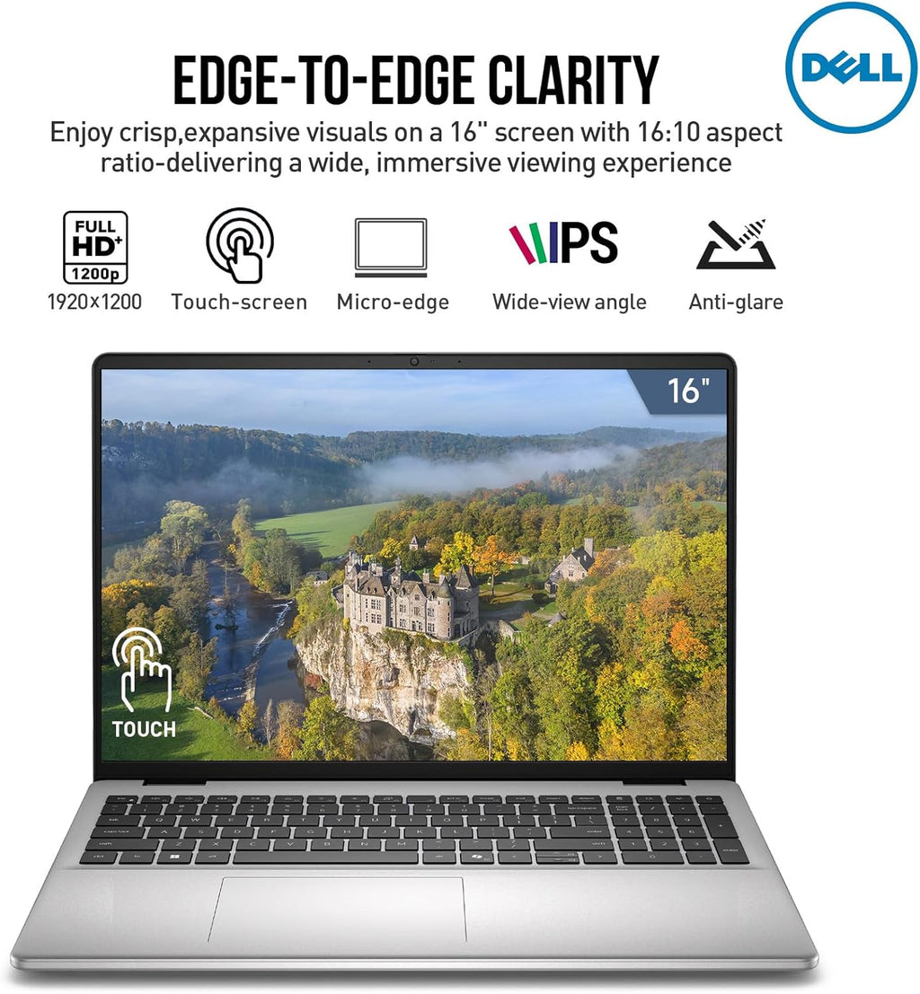 Dell 2026 16 Laptop Touchscreen Computer, 16' FHD+ Touch Screen Business Laptop PC, Intel Core 7 (10-Core, >i7-1355U), 16GB DDR5 1TB SSD Windows 11 Pro, Backlit Keyboard 10-Key,Fingerprint,Wi-Fi 6E