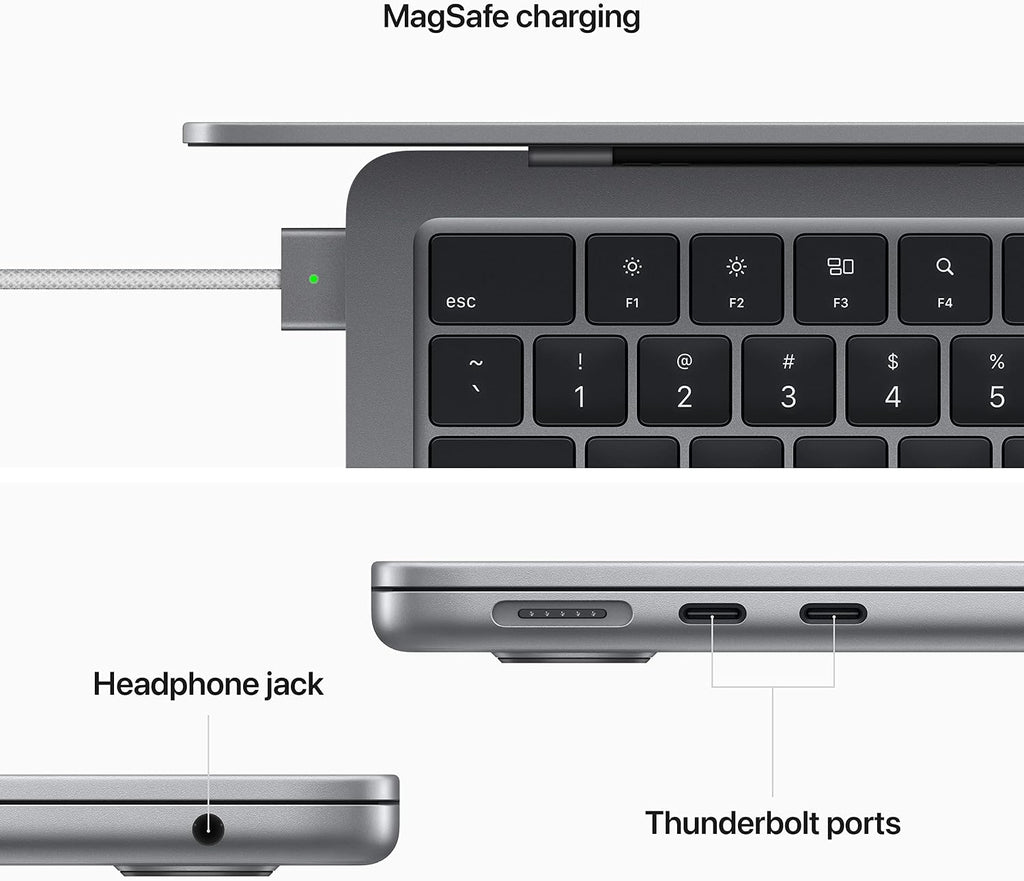 Apple 2022 MacBook Air with Apple M2 Chip with 8-Core CPU, 13-inch, 16GB RAM, 256GB Storage (QWERTY English) Space Gray (Renewed)
