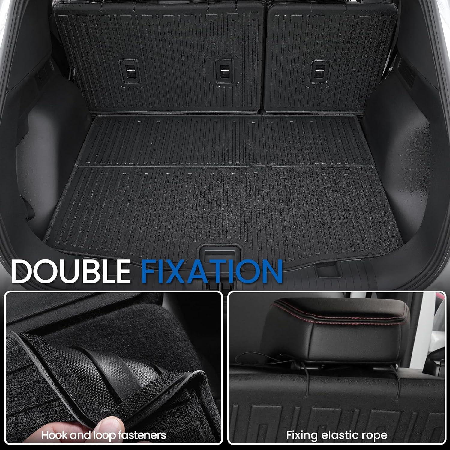 Floor Mats Set for 2020-2026 Ford Escape Gas(Not for Hybrid), All Weather TPE Trunk Mat with Backrest Cargo Liner Door Sill Guards Accessories