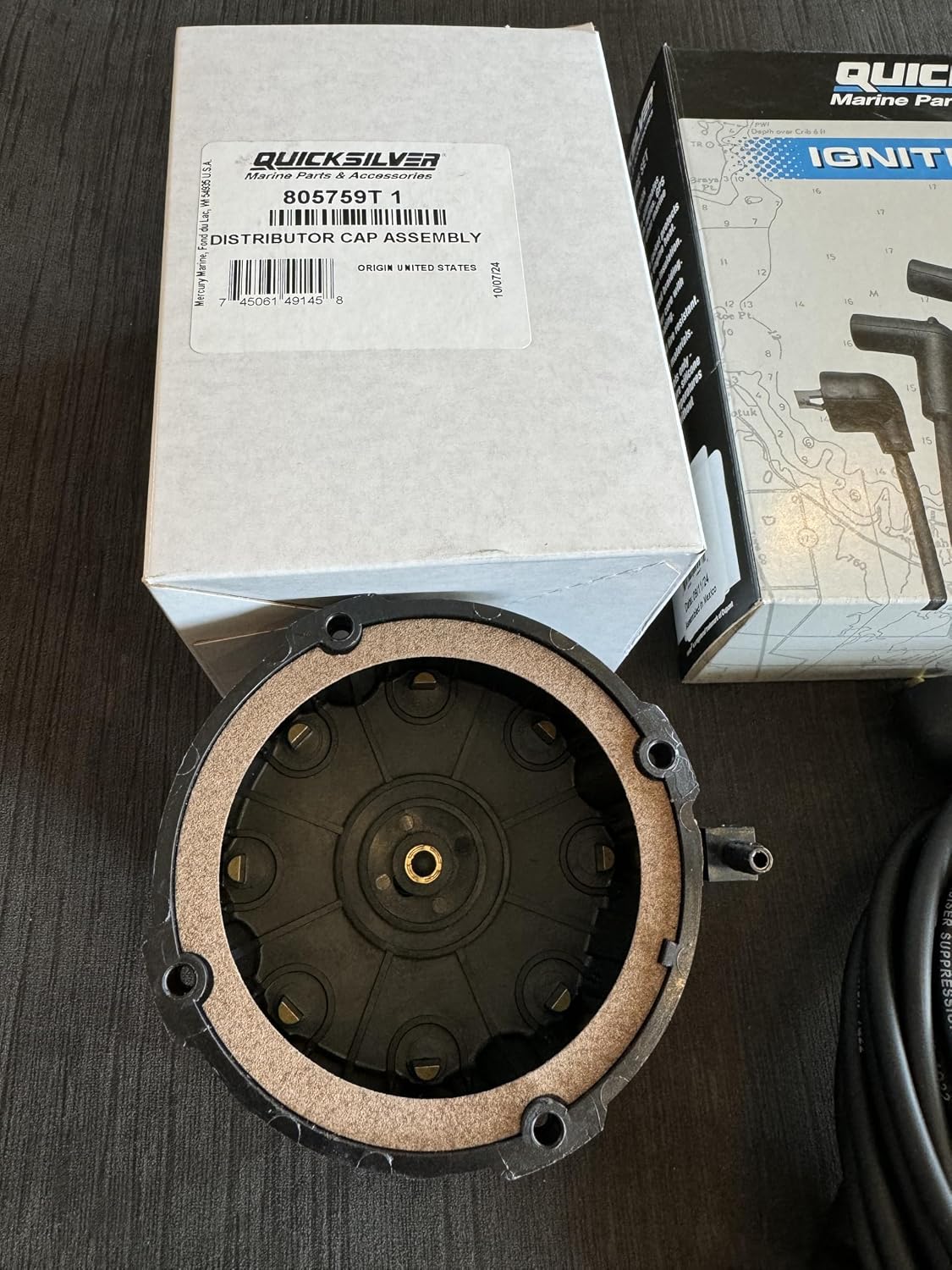 OEM V8 Mercruiser Thunderbolt IV V Ignition Tune up kit Wires Distributor Cap/Rotor Spark Plugs 5.0 5.7 7.4 8.2 350 454 Midnight Marine Service ((1997+) v8 Thunderbolt V Long Tread Spark Plugs)