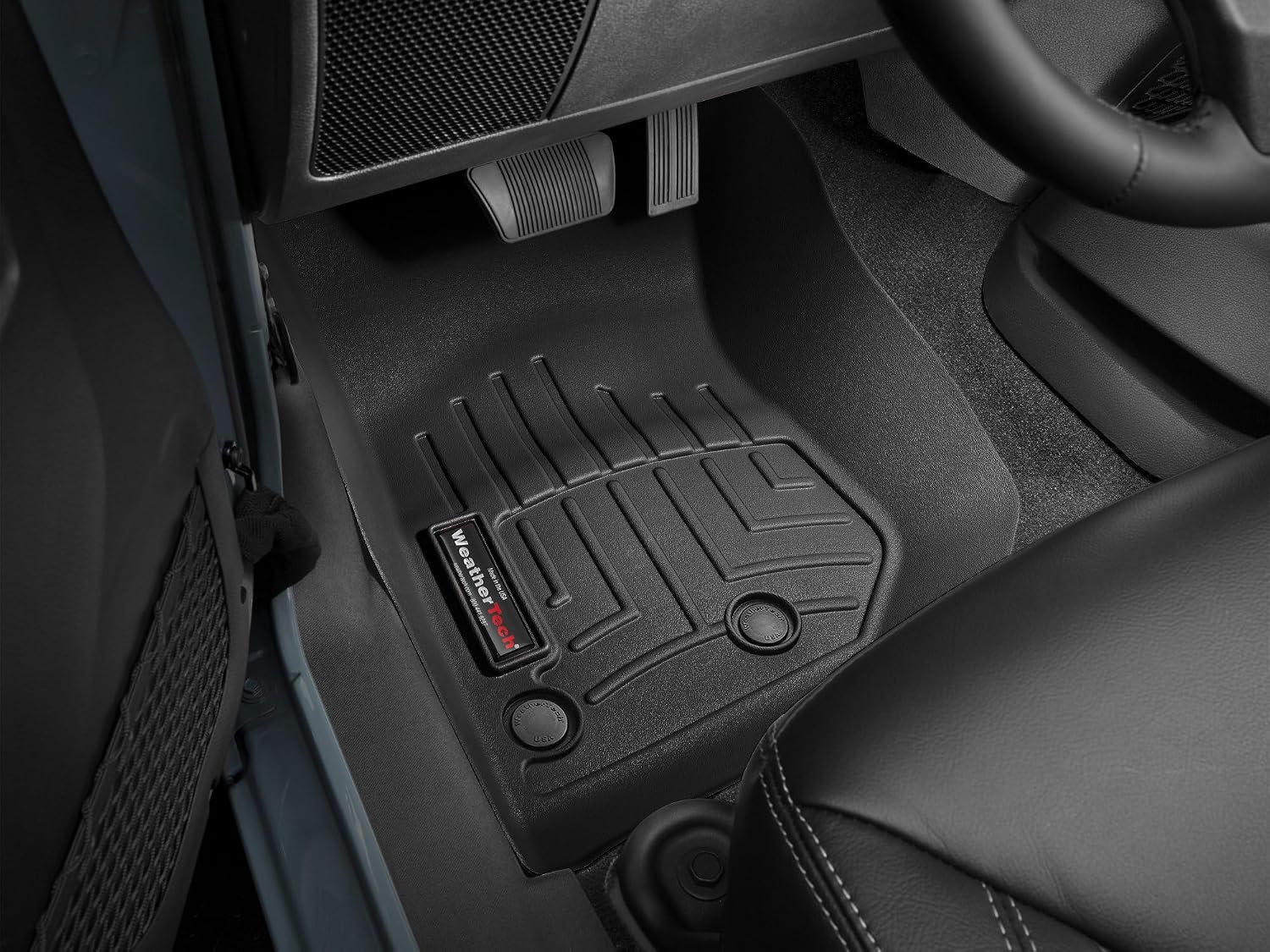WeatherTech Custom Fit FloorLiners for Jeep Wrangler JK 2-Door, Wrangler JK Unlimited 4-Door, Wrangler 2-Door - 1st Row (445731), Black