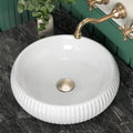 Bathroom Vessel Sink above Counter, Bowl Sinks for Bathroom, Countertop White Bathroom Sink 16.4' for Cabinet Lavatory Vanity Porcelain Ceramic, CBS131