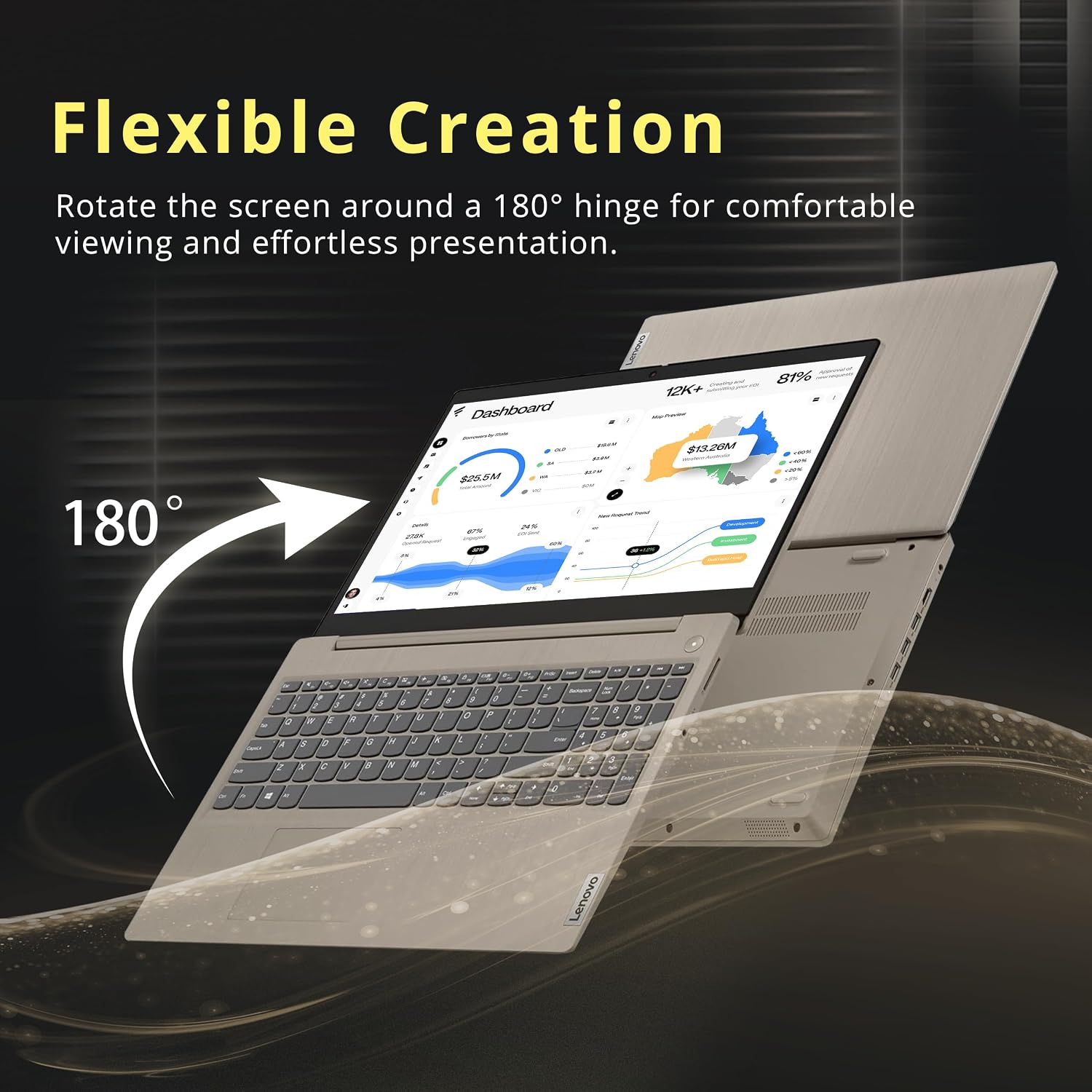 Lenovo Ideapad 3i 15.6' FHD Display Laptop, Intel i3-1115G4, 12GB RAM, 672GB Storage (512GB PCIe SSD + 160GB Docking Station Set), Intel UHD Graphics, Numeric Keypad, Webcam, Wi-Fi, Windows 11, Almond