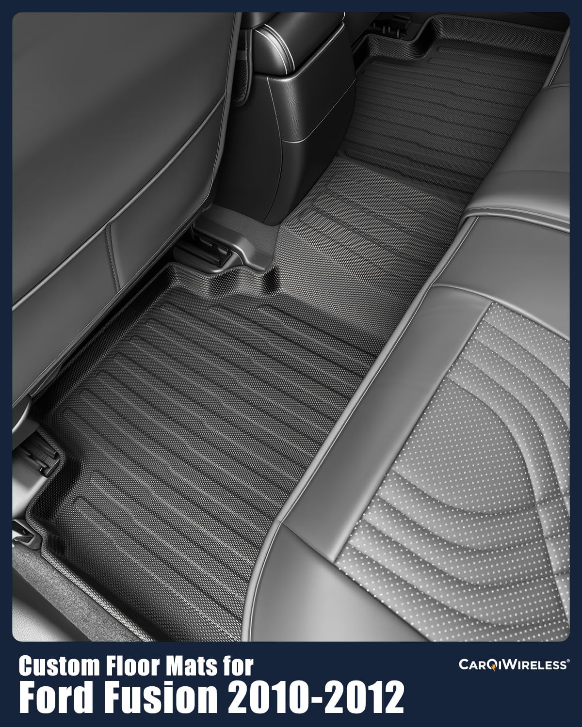 All Weather Floor Mats for Ford Fusion 2010 2011 2012, Custom Fit for Front 2nd Backseat Row Liners for Lincoln MKZ, TPE Heavy Duty Non-Slip Odorless Black Car Accessories for Mercury Milan 2010-2011
