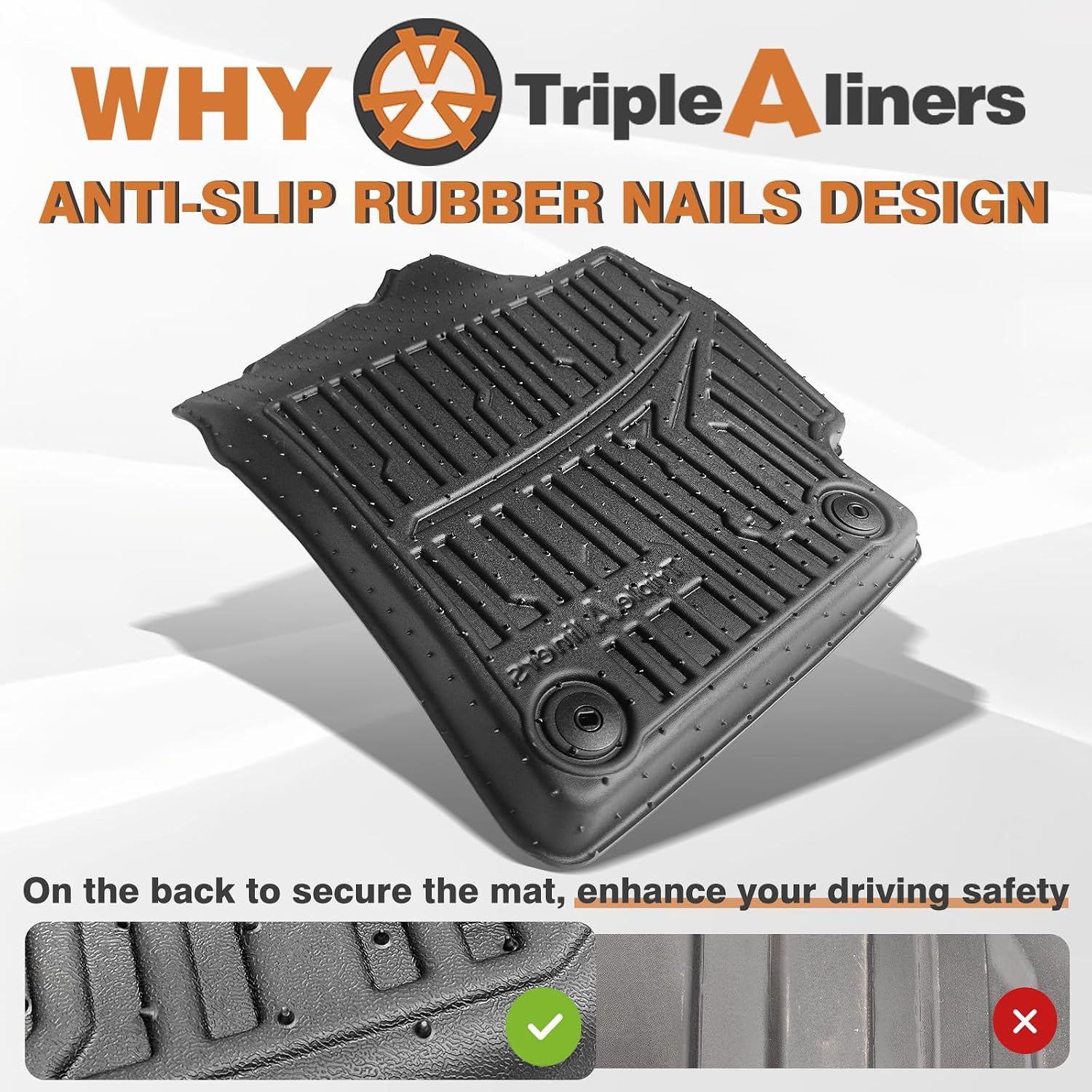 TripleAliners All Weather Floor Mats Compatible with 2024 2025 2026 KIA K4 Accessories 1st & 2nd Row Liners TPE Full Coverage Protection Waterproof Car Floor Liners
