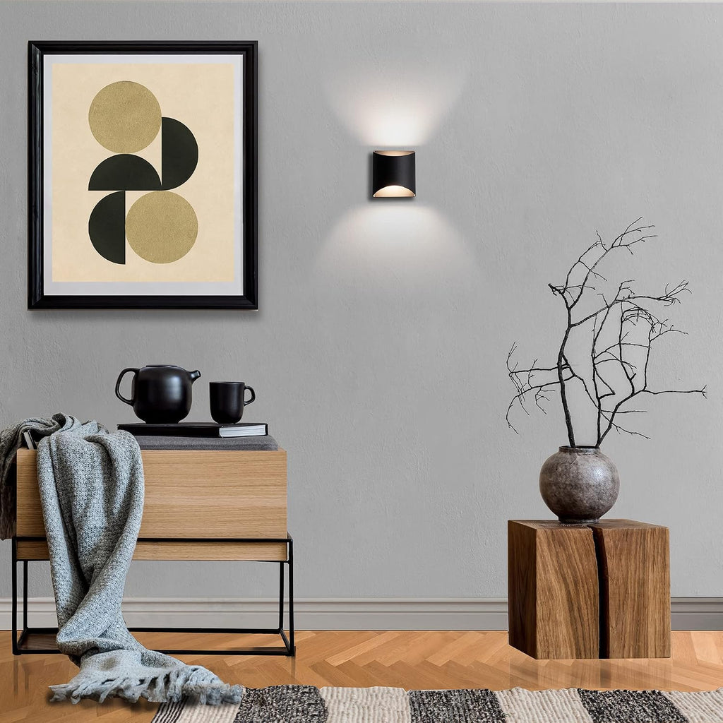 WAC Lighting dweLED, Duet 6in LED Wall Sconce 3-CCT 2700K-3000K-3500K Set to 3000K in Black