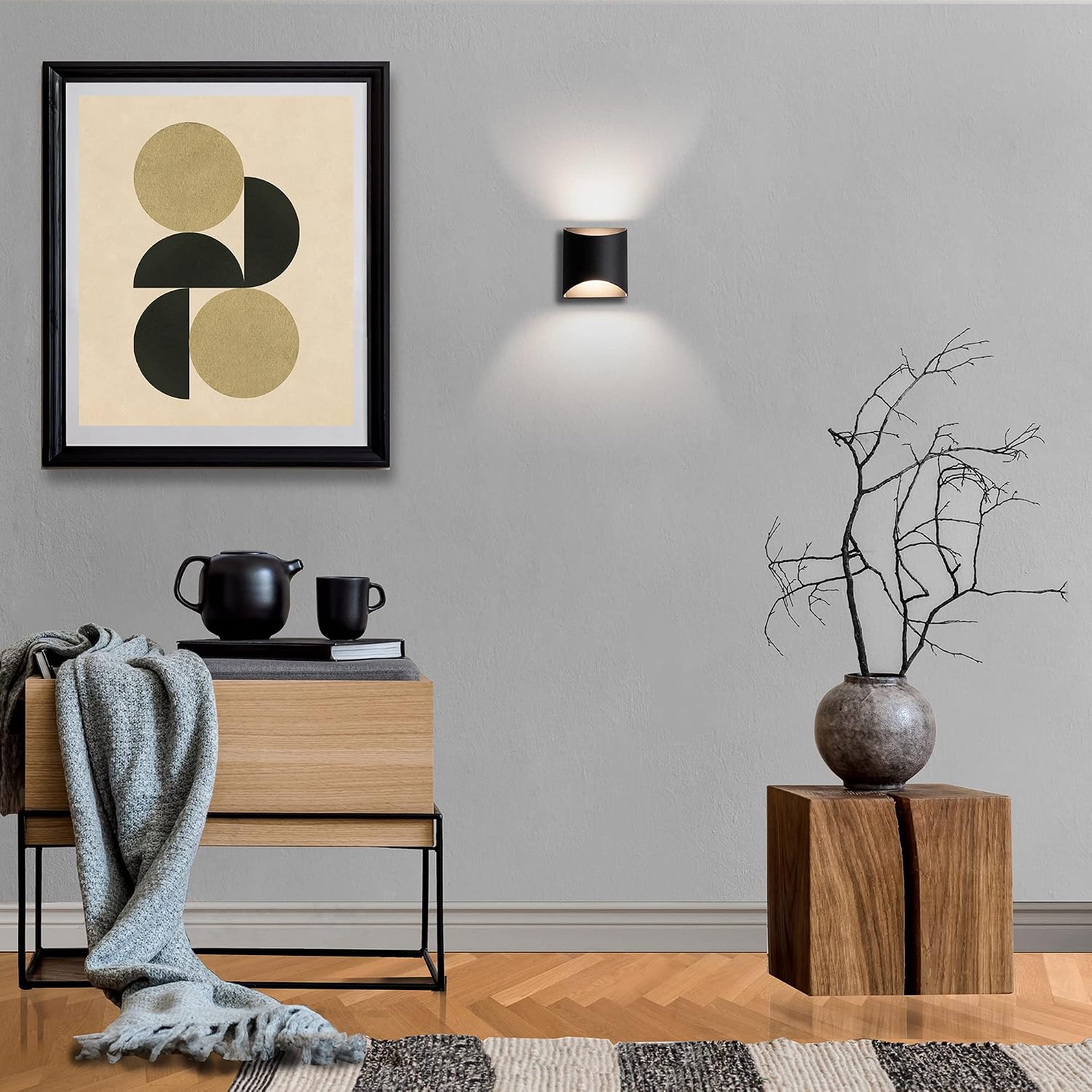 WAC Lighting dweLED, Duet 6in LED Wall Sconce 3-CCT 2700K-3000K-3500K Set to 3000K in Black