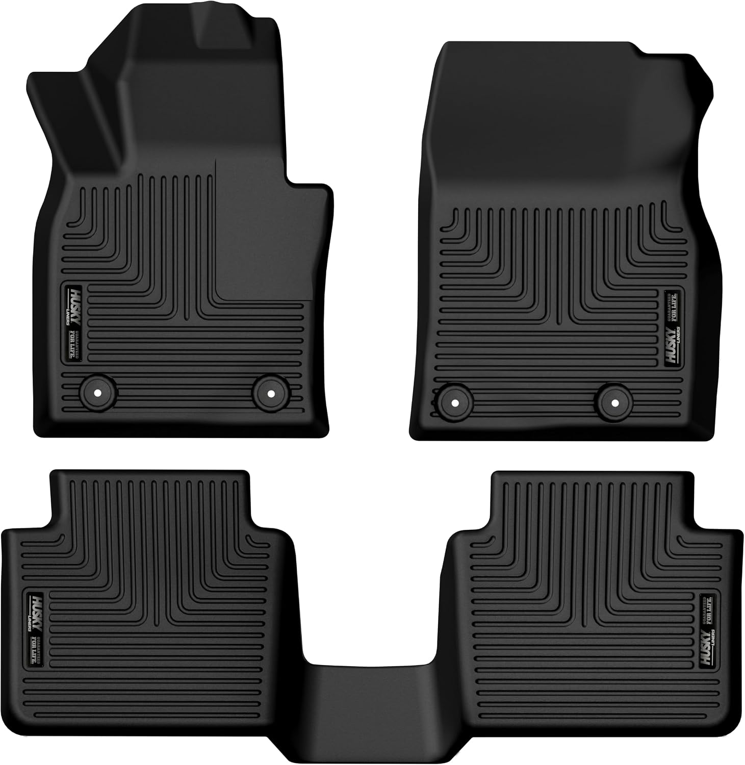 Husky Liners Weatherbeater Floor Mats | Fits 2023-2026 Mazda CX-50 | Front & 2nd Row, 3-pc Black - 96621