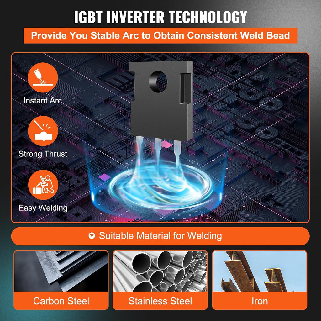 VEVOR MIG Welder, 3 in 1 270 Amp Welding Machine, 110 220V MIG Lift TIG Arc Welder, Portable Lift TIG Welder ARC Welder with IGBT DC Inverter, LCD Digital Display, Welder Torch and Welding Wire