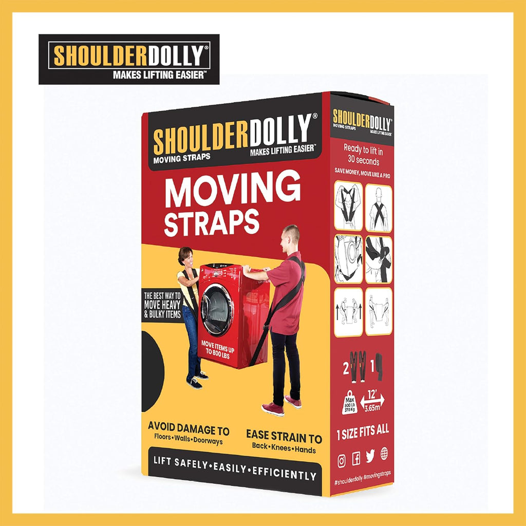 Shoulder Dolly Moving Straps - Lifting Strap for 2 Movers - Move,Lift,Carry,and Secure Furniture,Appliances,Heavy,Bulky Objects Safely,Efficiently,More Easily Like The Pros - LD1000,(Pack of 8)