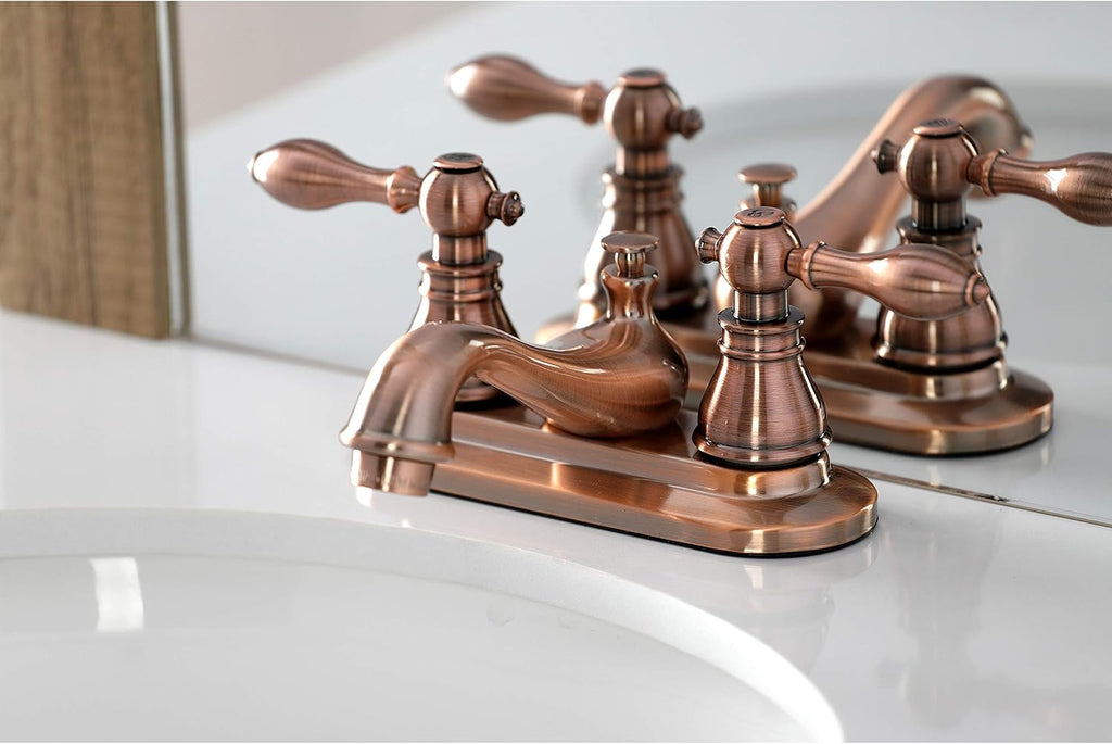 Kingston Brass KB606ACL American Classic 4' Centerset Bathroom Faucet, Antique Copper
