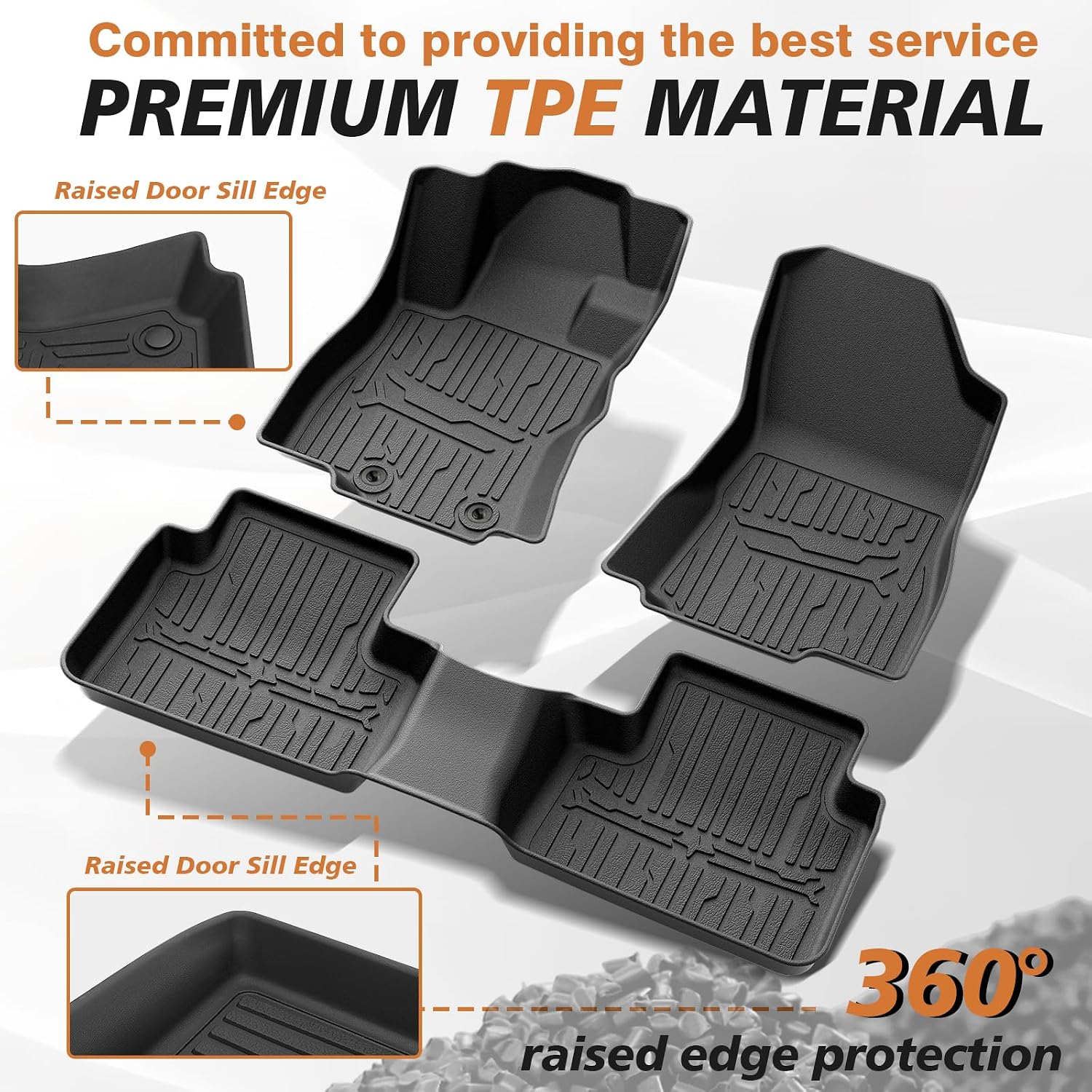 TripleAliners Floor Mats 1st & 2nd Row Compatible with 2025 2026 Subaru Forester Accessories TPE All-Weather Protection Floor Liner Anti Slip (Won't Fit Hybrid)