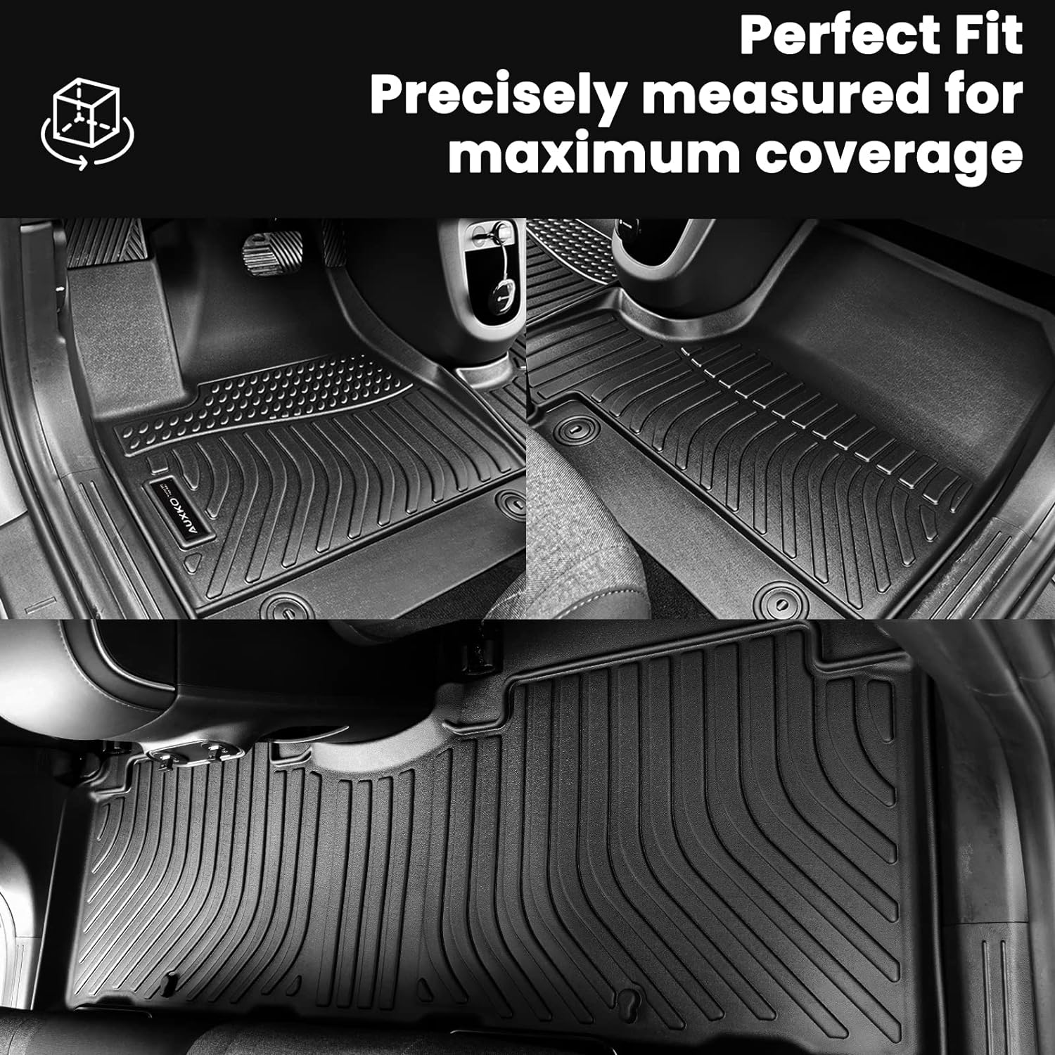 Auxko All Weather Floor Mats Upper Cargo Mat Fit for Honda CR-V 2017-2022 (Include Hybrid) TPE Liners Accessories All Season Guard Odorless Anti-Slip Floor Mats Cargo Mat for Honda CRV 2017-2022 Black