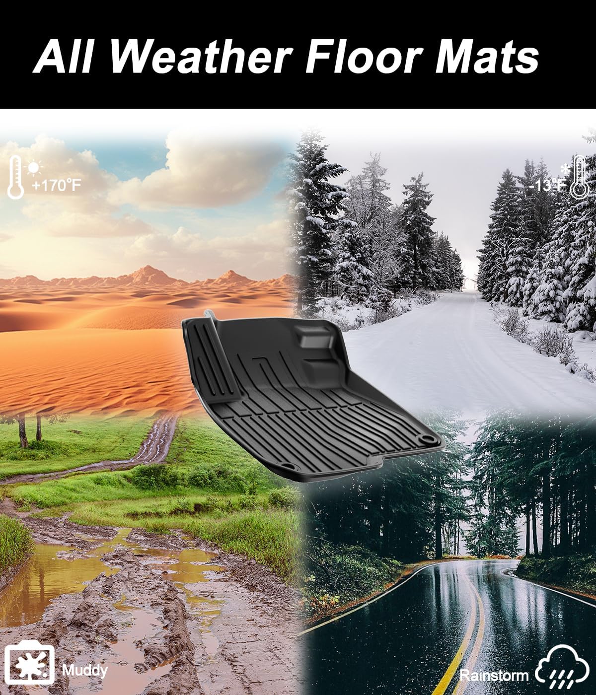 Original 2020-2022 CR-V Hybrid Floor Mats & Cargo Liner for Honda CRV Hybrid - Custom Fit TPE Floor Mats with Trunk Mat - All Weather Rubber Car Mats for Honda CR-V Hybrid 2020-2022