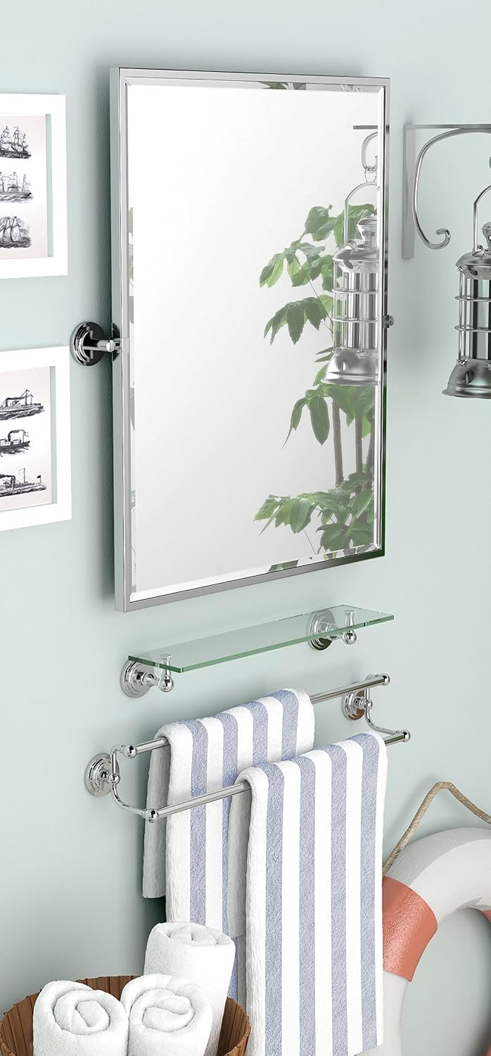 Gatco 819 Marina Shower Curtain Rod Set, 60 Inch, Solid Brass, Wall Mounted, Chrome