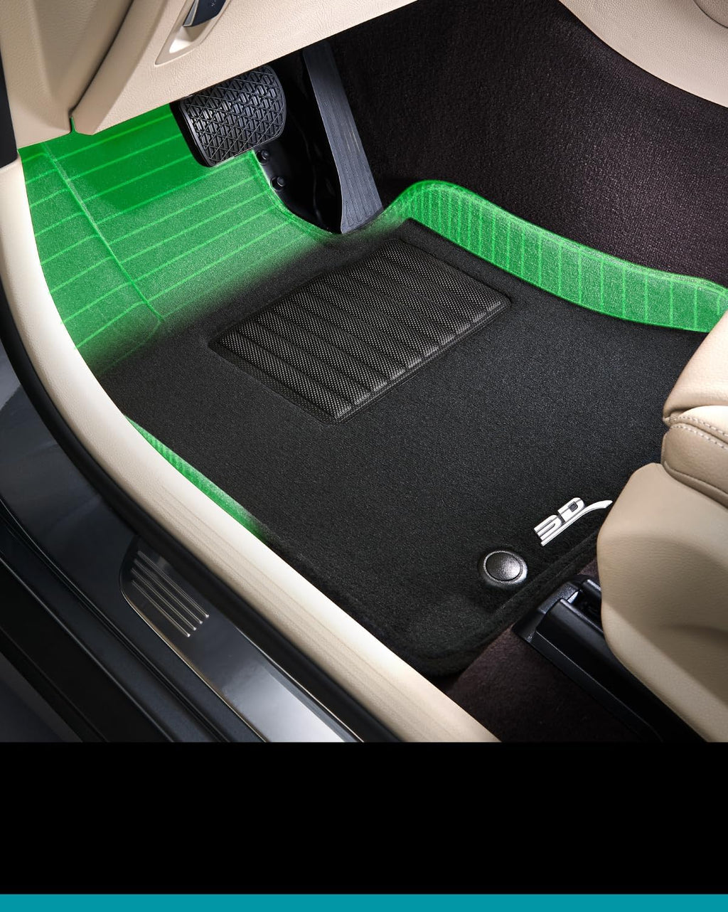 3D MAXpider Custom Fit Elegant All-Weather Carpeted Floor Mats (Black) Compatible with Mercedes-Benz GLE-Class 5-Seat SUV (W167) 2020-2026 / AMG GLE53/63 SUV (W167) 2021-2026 - R1 R2
