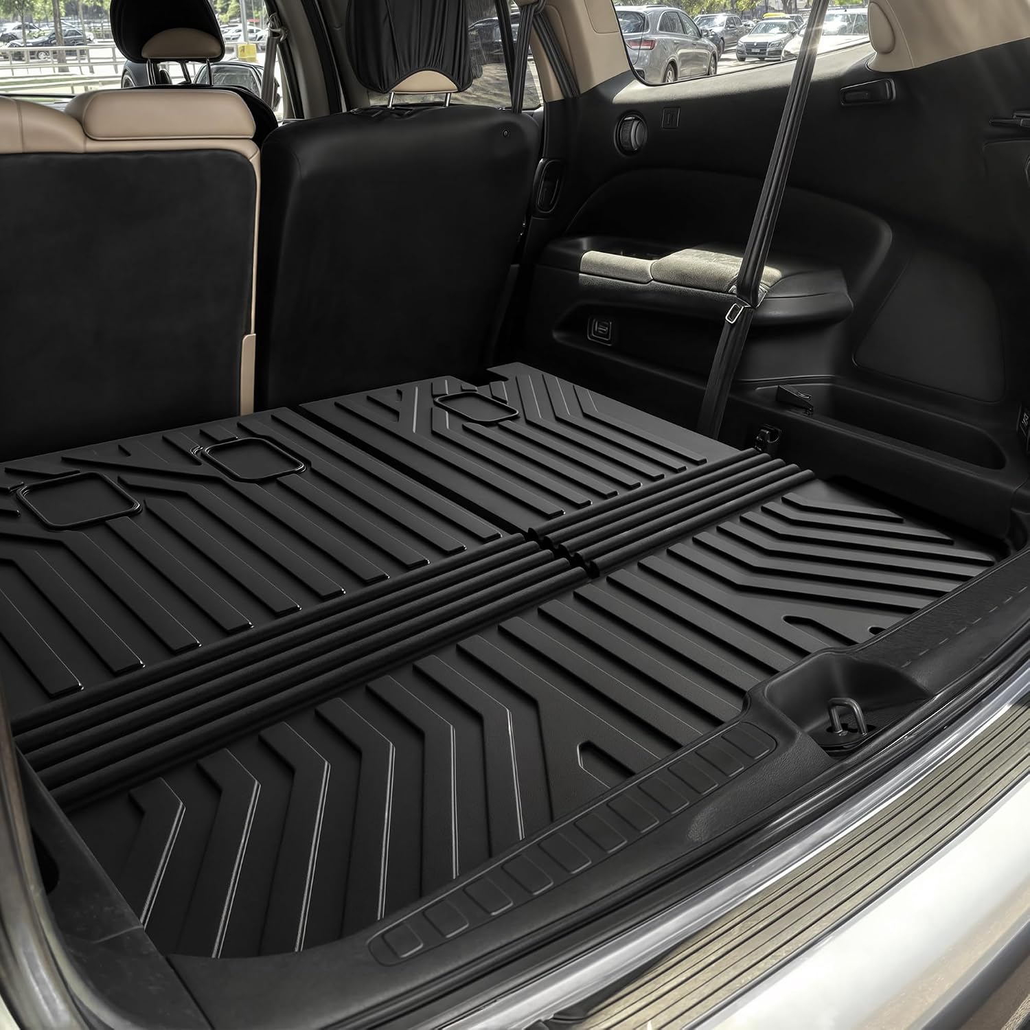 OEDRO Floor Mats & Trunk Mat with Backrest Mat Fit for Honda Pilot 2026 2025-2023,Custom Fit TPE All Weather Floor Liners, Back Seat Protector Accessories