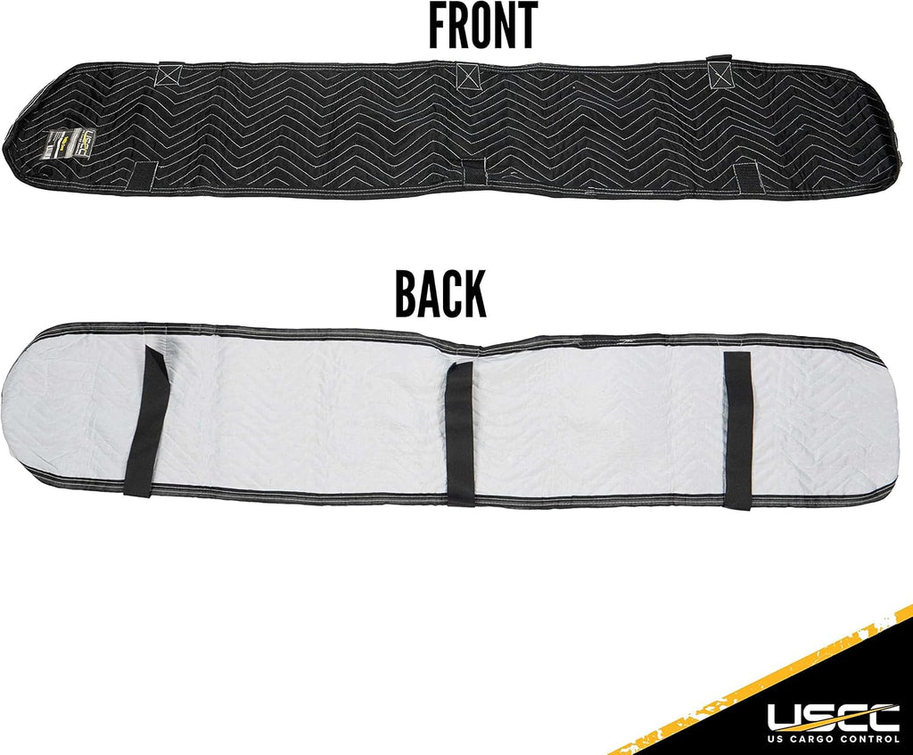 US Cargo Control Quilted Banister Covers 72' x 13' (12-Pack), Quilted Railing Cover with Hook and Loop Straps, Padded Cotton/Polyester Quilted Furniture Pad for Moving, Reusable Banister Wrap