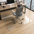 40 x 48 Inch Glass Chair Mat, 1/5 Inch Thick Tempered Glass Office Chair Mat for Carpet and Hardwood Floors, Heavy Duty Clear Computer Desk Floor Protector with 4 Anti-Slip Pads
