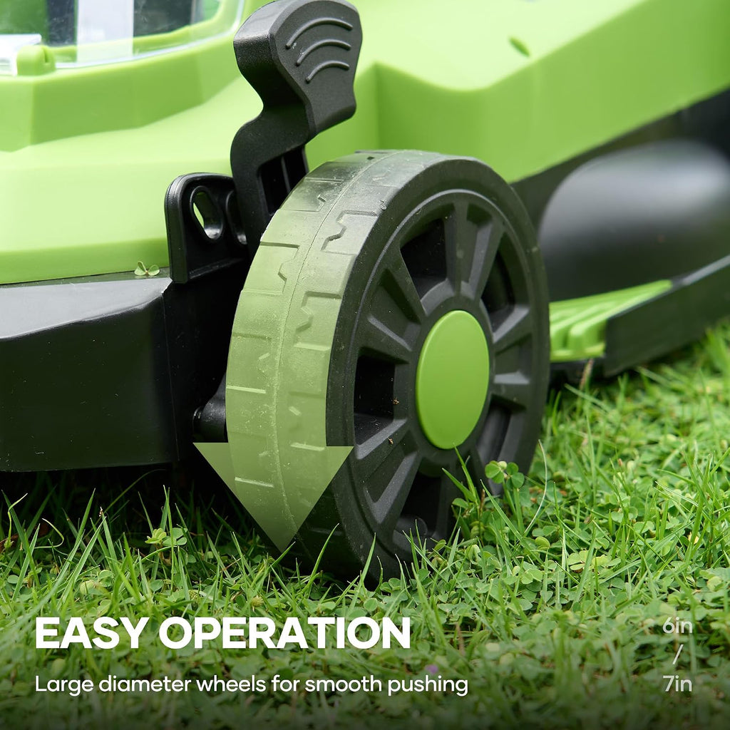 20V Brushless Lawn Mower Cordless,13Inch Electric Lawn Mower with 4.0Ah Battery & Fast Charger, 5 Position Height Adjustment, 8 Gallon Grass Bag, Green