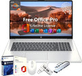 HP 17 Business Laptop, 17.3' HD+ Touchscreen, Office Pro Lifetime License, 32 GB RAM, 1 TB SSD, AMD Ryzen 5 7530U 6-Core CPU, AMD Radeon Graphics, HD Webcam, Wi-Fi 6, Windows 11 Pro, w/Accessories