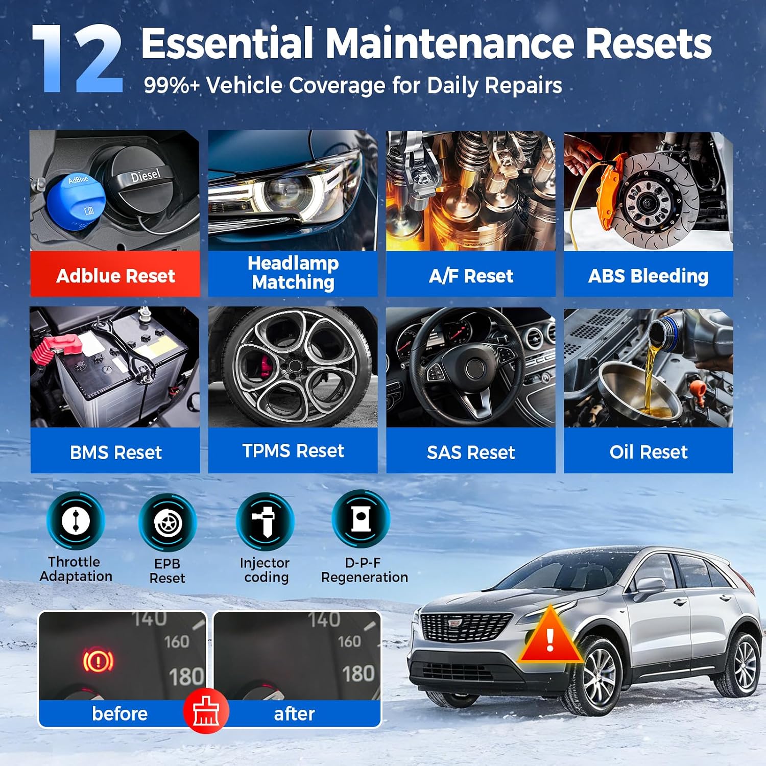 OBD2 Scanner LAUNCH CRP129X V3.0 Elite Scan Tool, Upgrade of CRP123X, 12 Reset Services, ABS/SRS/Transmission/Check Engine Car Code Reader, Lifetime Free Update, FCA AutoAuth & Auto VIN, CANFD & DoIP