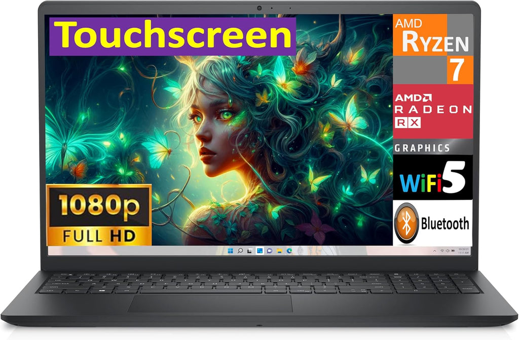 Dell Inspiron 15 3535 Business Laptop 15.6' Touchscreen FHD Display (Ryzen 7 7730U (Beats Ultra 7 165U), 16GB DDR4, 512GB SSD, AMD Radeon Integrated Graphics, WiFi, Bluetooth 5.0, HD Webcam, Win11P)