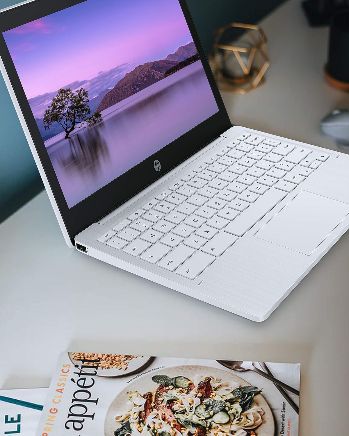 HP Chromebook 11-inch Laptop - Up to 15 Hour Battery Life - MediaTek - MT8183 - 4 GB RAM - 32 GB eMMC Storage - 11.6-inch HD Display - with Chrome OS™ - (11a-na0021nr, 2020 model, Snow White)