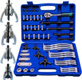 8 in 1 Gear Puller Set, 3' 4' 6' 8' Bearing Pulley Puller Kit, Cr-V Steel 2 Jaw & 3 Jaw Gear Puller with Reversible Jaws, 72Pcs Puller Set for Bearing Gear Pulley Flywheel Removal