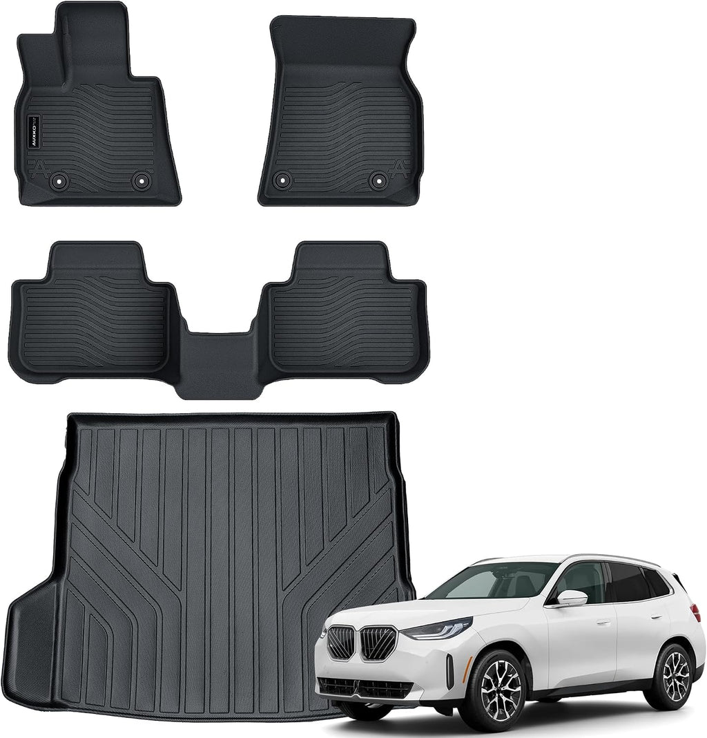 Auxko All Weather Floor Mats Cargo Mat Fit for 2026 2025 BMW X3 G45 TPE Liners Car Accessories All Season Guard Odorless Anti-Slip Floor Mats Cargo Liner
