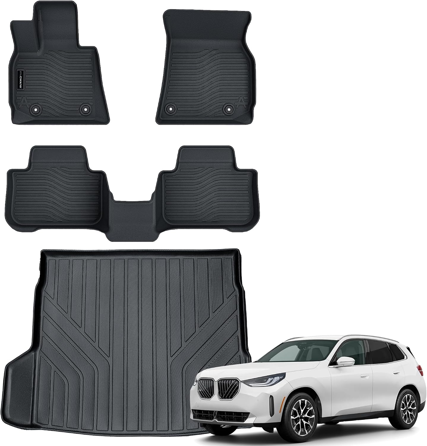Auxko All Weather Floor Mats Cargo Mat Fit for 2026 2025 BMW X3 G45 TPE Liners Car Accessories All Season Guard Odorless Anti-Slip Floor Mats Cargo Liner