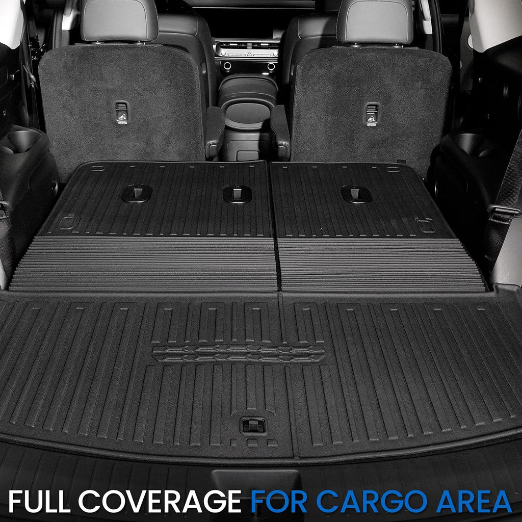 Floor Mats Set for 2026 Hyundai Palisade Gas 7&8 Seats (Not Fit Hybrid), All Weather TPE Cargo Liner Backrest Mats Trunk Lower Mat Accessories
