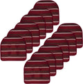 Sweet Home Collection Chair Cushion Memory Foam Pads Tufted Slip Non Skid Rubber Back U-Shaped 17' x 16' Seat Cover, 12 Count (Pack of 1), Bradford Burgundy