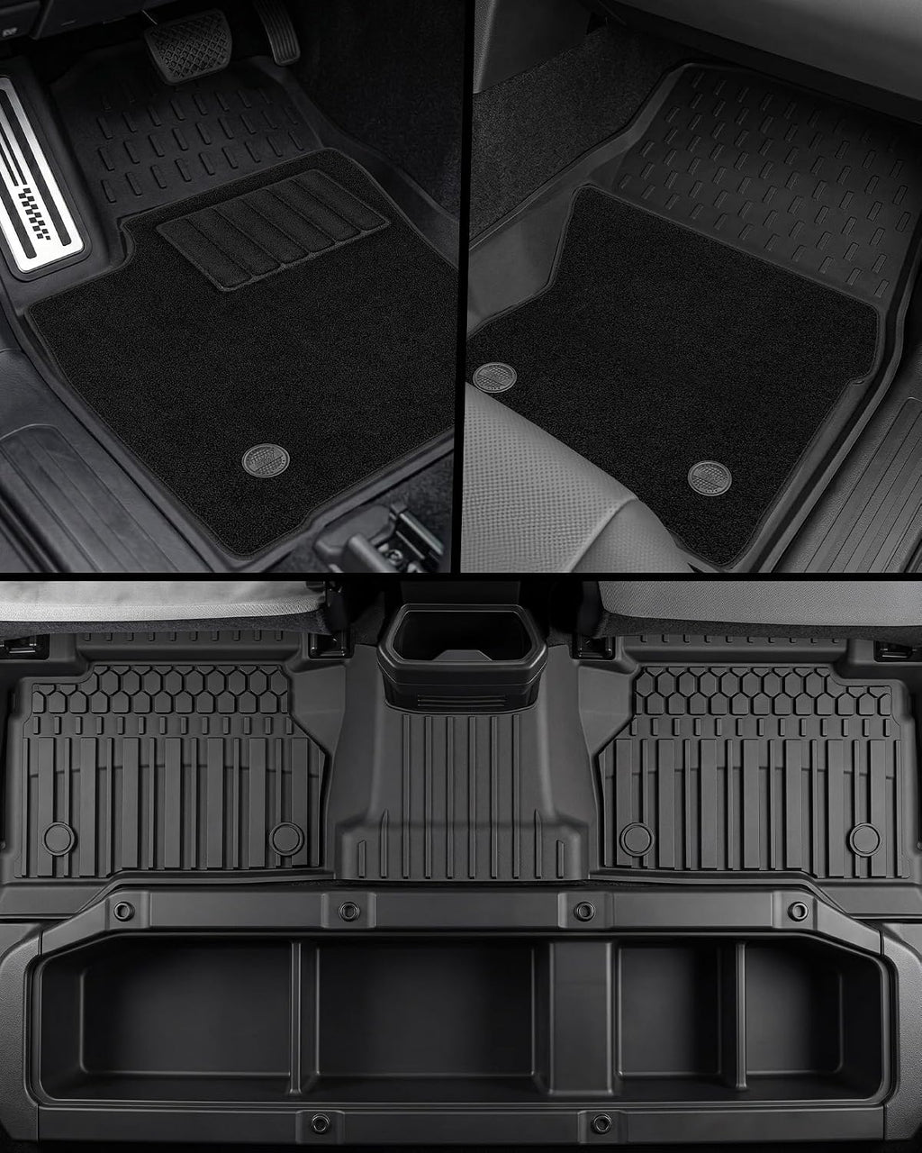 3W Floor Mats&Carpet for Toyota Tacoma 2024-2026 Double Cab Auto Tran(Not Fit Hybrid & XtraCab) with Metal Pedals, TPE All Weather Custom Fit Floor Liner for Tacoma TRD/SR/SR5/limited Car Liners.